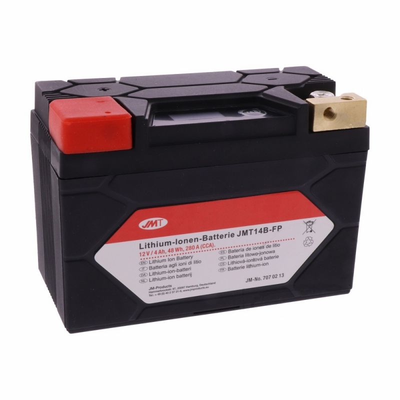 JMT14B-FP Lithium ion motorcycle battery with Digital charge indicator