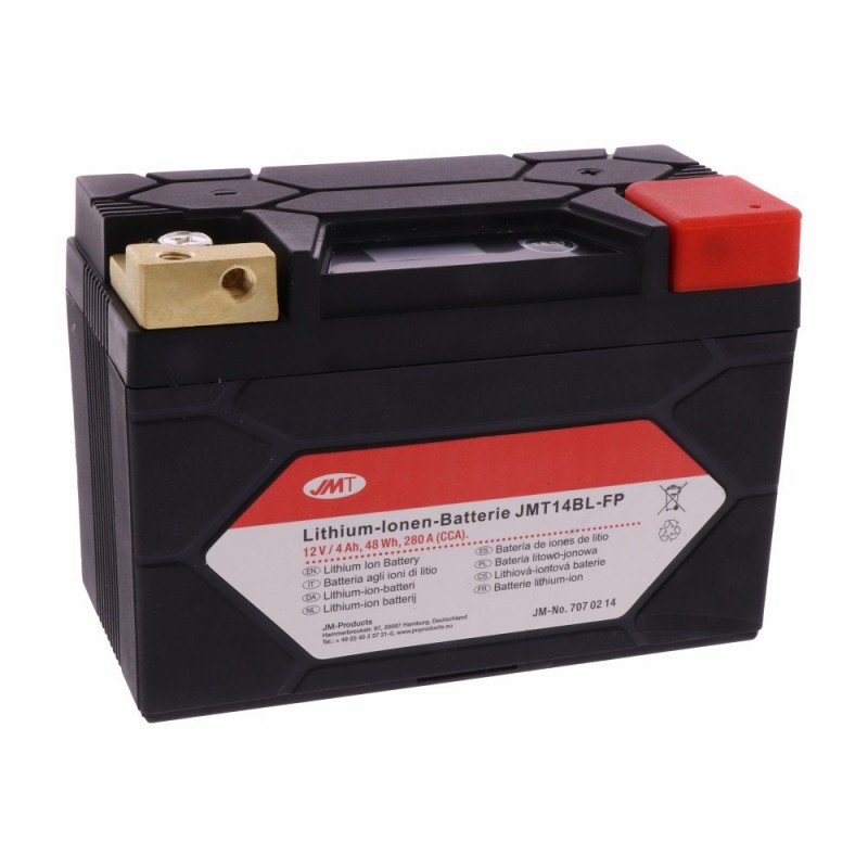 jmt14bl-fp lithium ion motorcycle battery with digital charge indicator