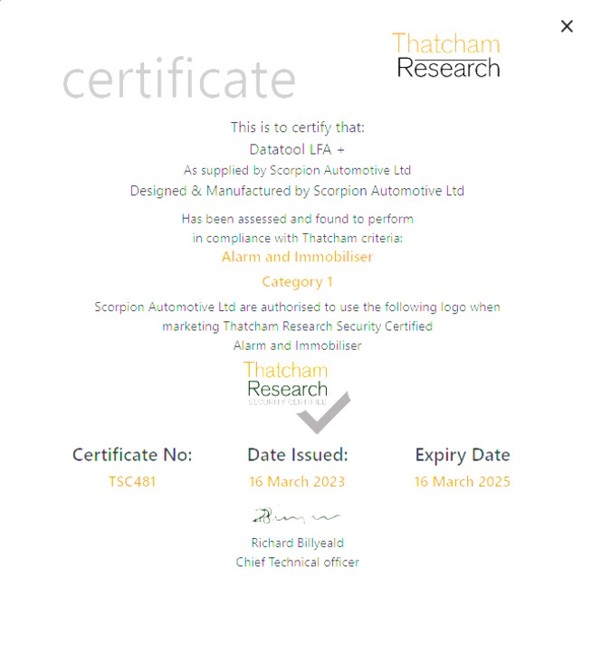 Datatool LFA+ Alarm Immobiliser